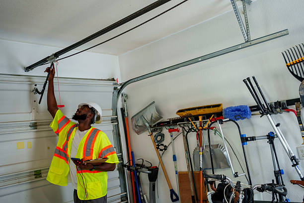 Professional Garage Door Installation technician working in Linden, CA
